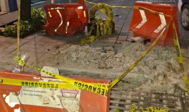 Se cambia rejilla pluvial en calle Gutenberg de la capital