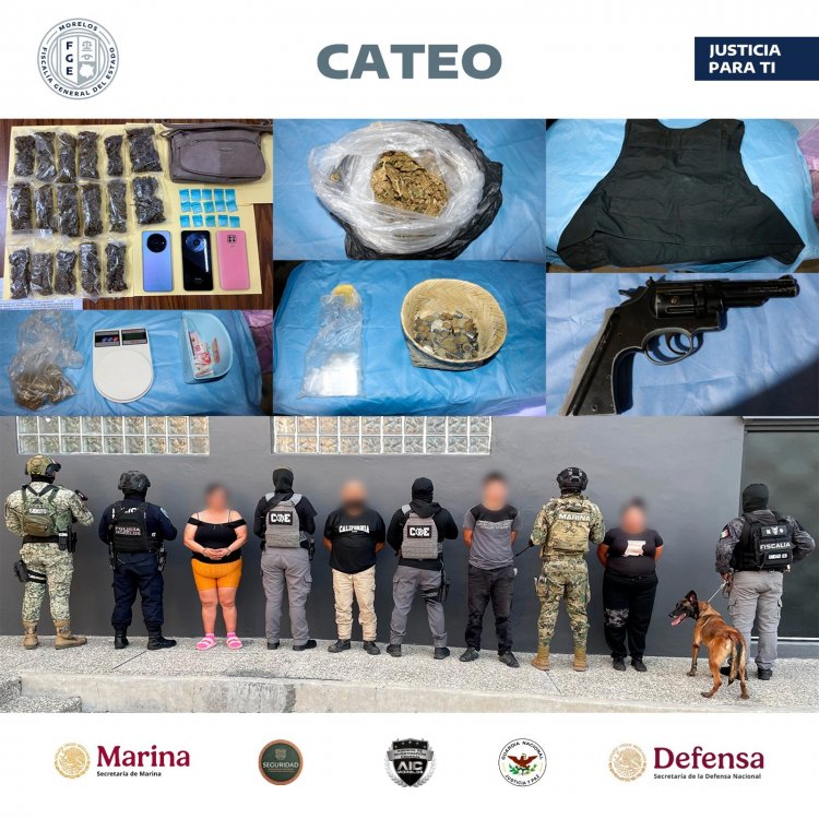 Atraparon a 4 en cateo a casa donde vendían drogas