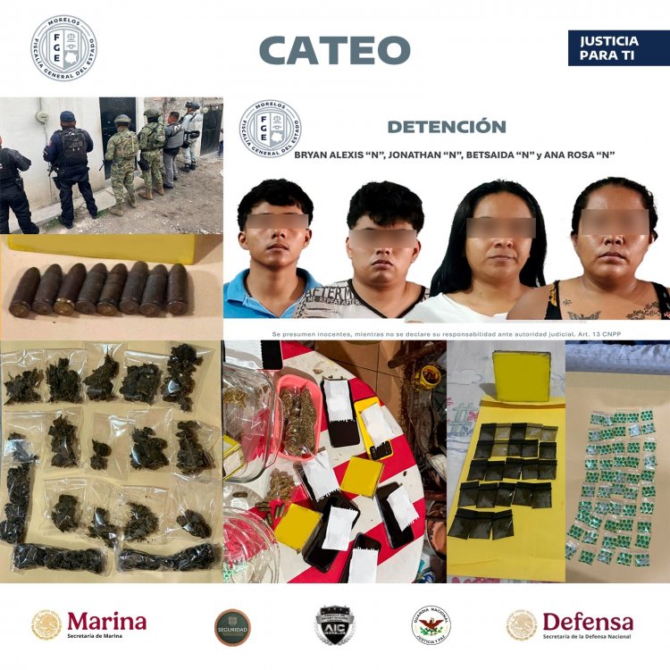 Golpe a presuntos narcotraficantes durante un cateo en Puente de Ixtla