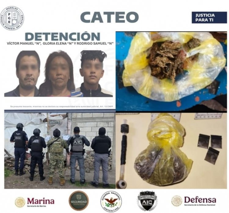Les cayeron en casa donde vendían droga en Jantetelco