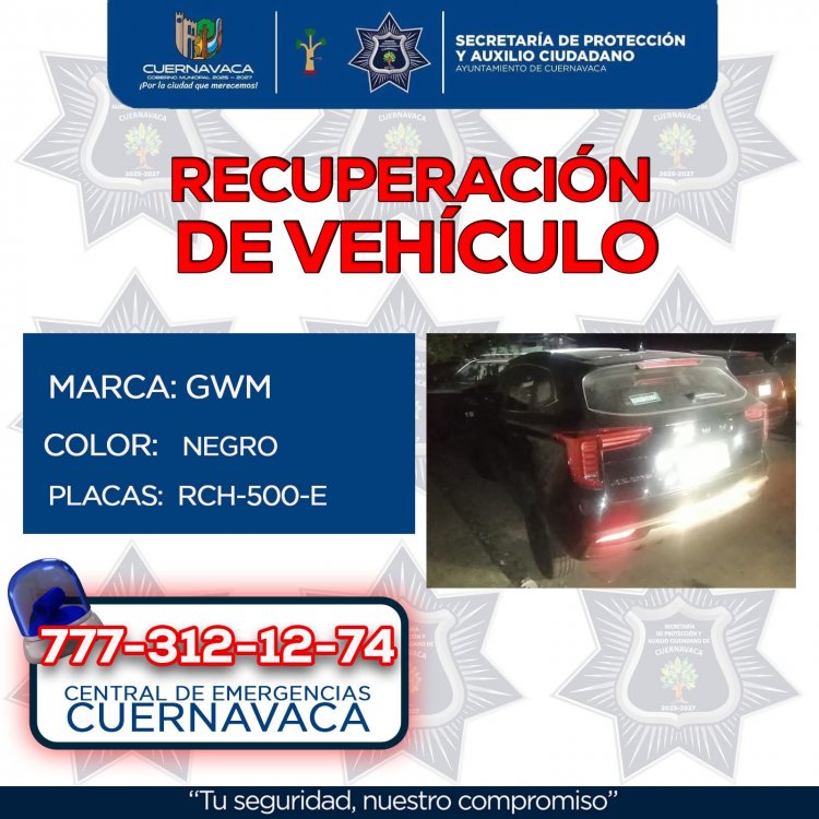 Una camioneta y una moto, recuperados en Cuernavaca