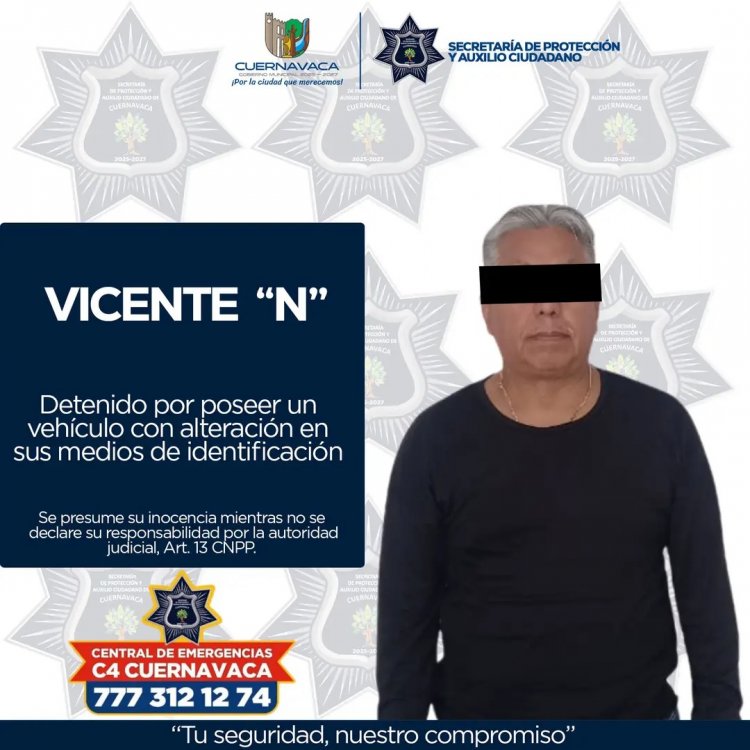 Sexagenario, detenido con lujosa  Xtrail con su numeración alterada