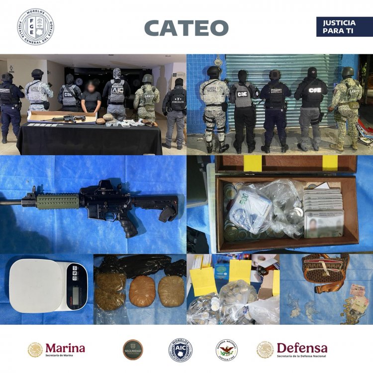 Cayó mujer en un cateo  por drogas en Temixco