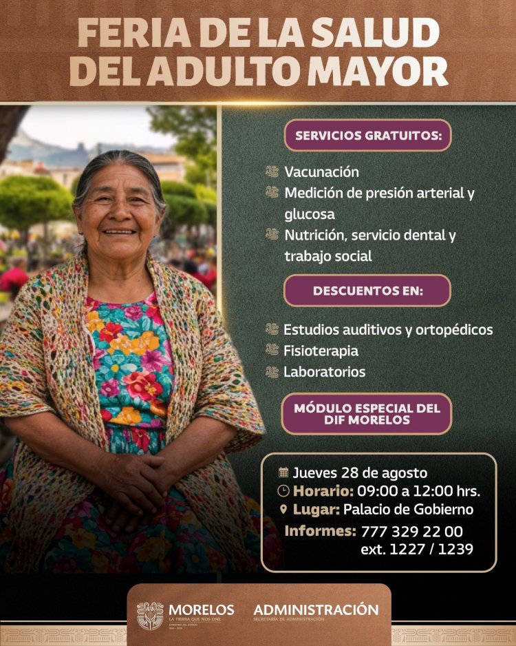 Este jueves, Feria de la Salud del Adulto Mayor