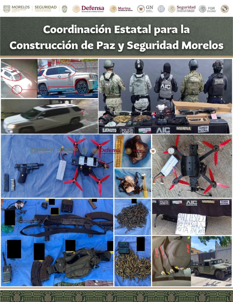 Decomisan en Jiutepec dron modificado con material explosivo