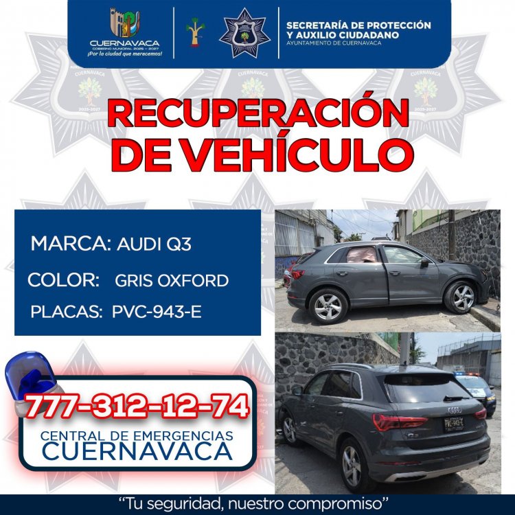 Tras persecución, recuperan  una camioneta Audi robada