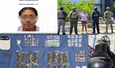 Una detenida con droga y objetos  asegurados en cateo por extorsión