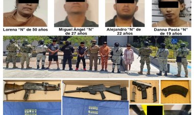 Detienen en Tlaquiltenango a cuatro personas con armas de uso exclusivo del Ejército