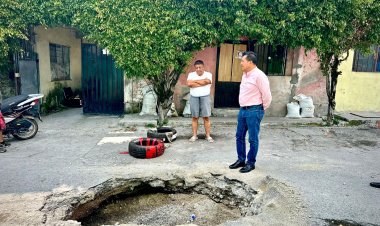 Hubo reporte de socavón en  Jiutepec; atención inmediata