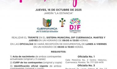 Invita Cuernavaca a los matrimonios colectivos