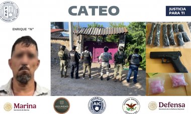 Un detenido con arma y droga  durante un cateo en Tehuixtla