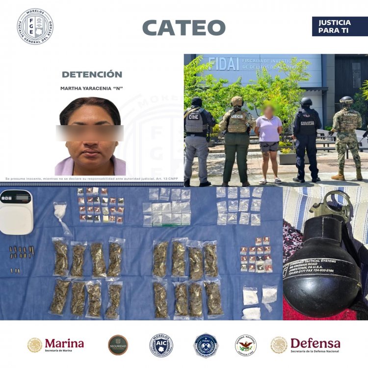 Una detenida con droga y objetos asegurados en cateo por extorsión