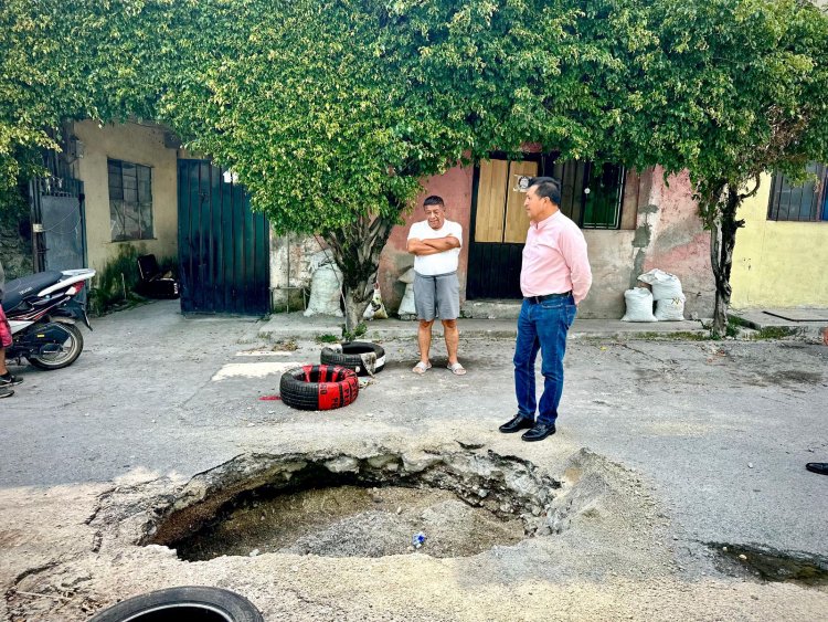 Hubo reporte de socavón en  Jiutepec; atención inmediata
