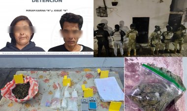 Catean inmuebles por drogas; pareja y adolescente detenidos