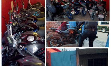Recuperan 11 motocicletas con reporte de robo en Zapata