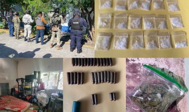 Catean domicilio relacionado  con drogas en Tlaquiltenango