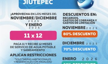 Viene pago anticipado de  agua potable en Jiutepec