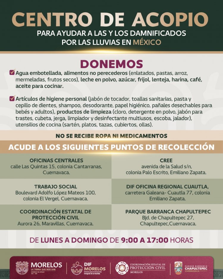 Ya se reciben víveres y artículos de  higiene para damnificados del país