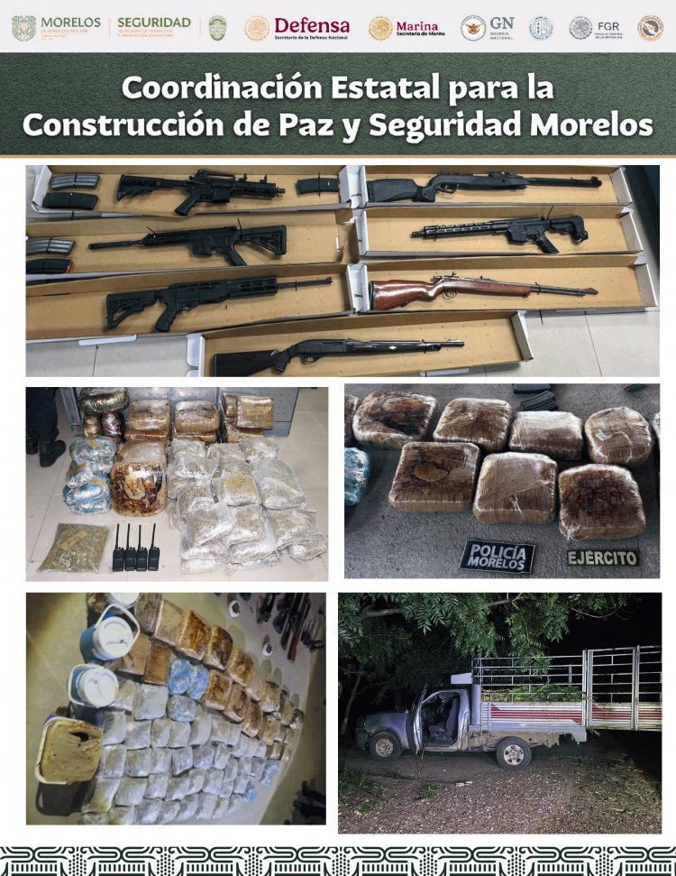 Aseguran a un menor con drogas y armas de alto poder en Jonacatepec