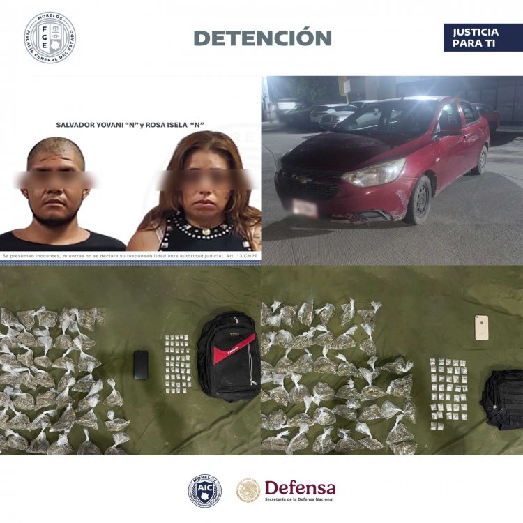 Salvador y Rosa, sorprendidos  cuando intercambiaban droga