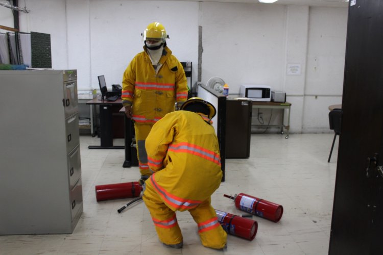 Hubo incendio simulado en  Palacio de Gobierno estatal