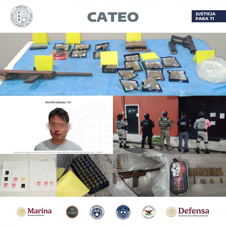 Triple golpe al narcotráfico, en  cateos en Yecapixtla y Cuautla