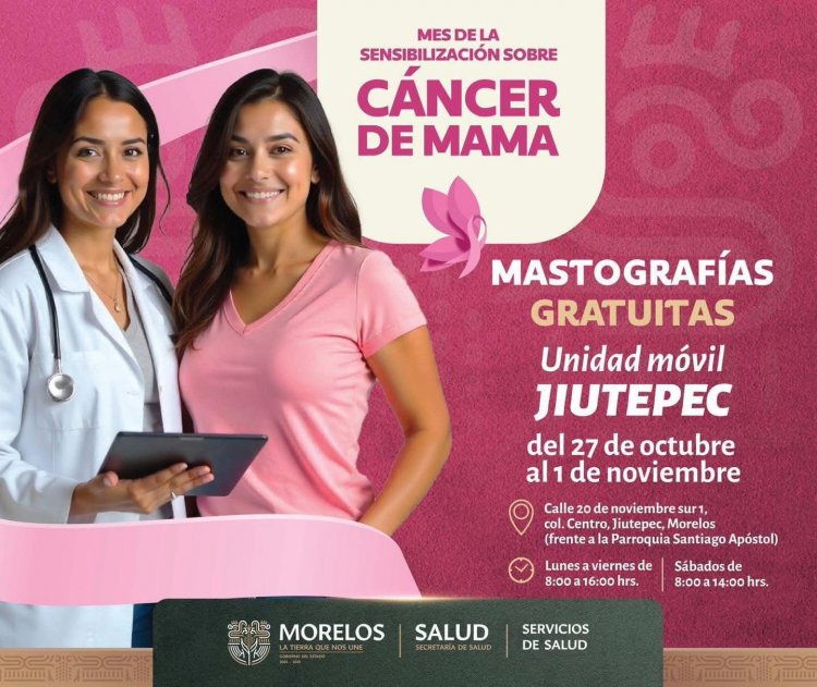 Continúa el refuerzo en Morelos de acciones contra cáncer de mama