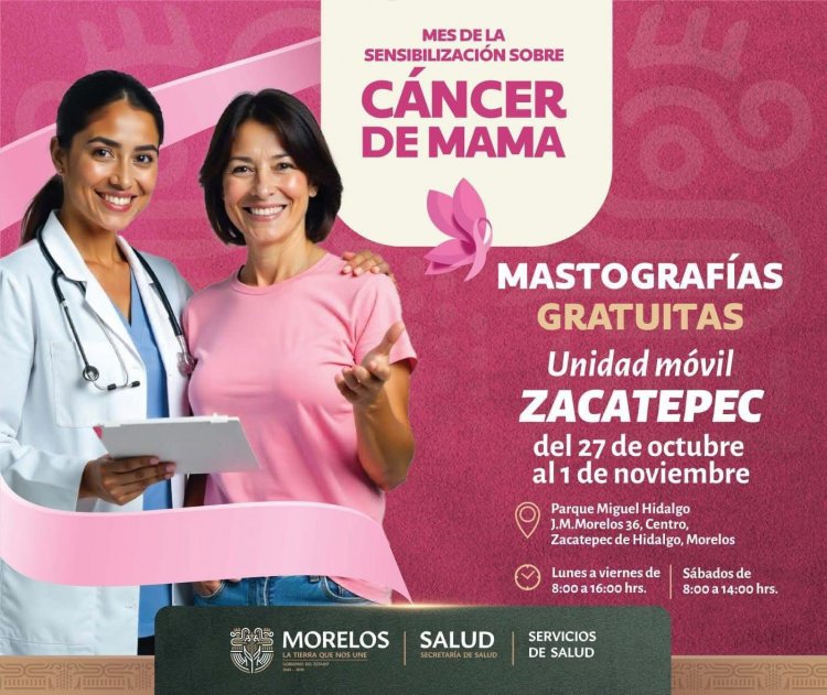 Continúa el refuerzo en Morelos de acciones contra cáncer de mama