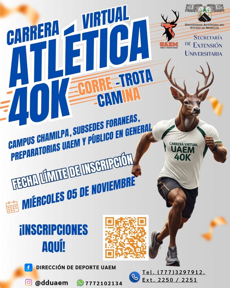 Realizará UAEM Carrera Atlética Virtual de 40 km