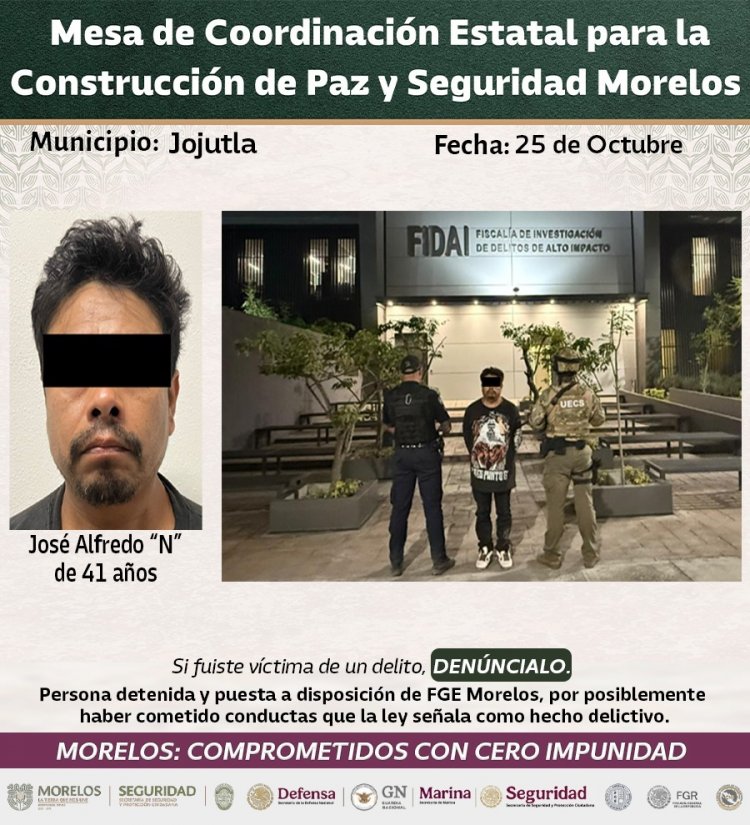 En el combate a la extorsión, logran aprehensión de cinco