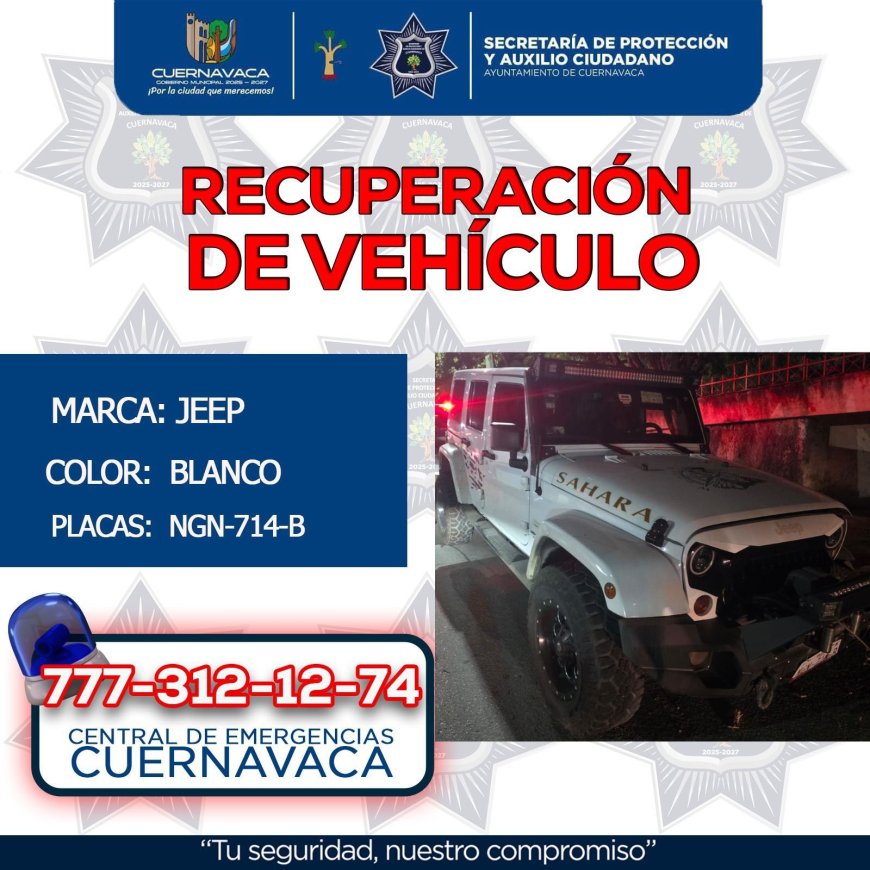 Robaron una Jeep; los persiguieron,  huyeron, pero se recuperó vehículo