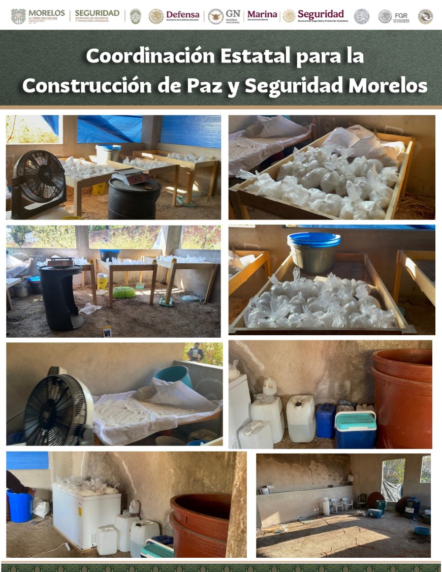 Aseguran bodega con más de 127 kilos de droga sintética en Yautepec