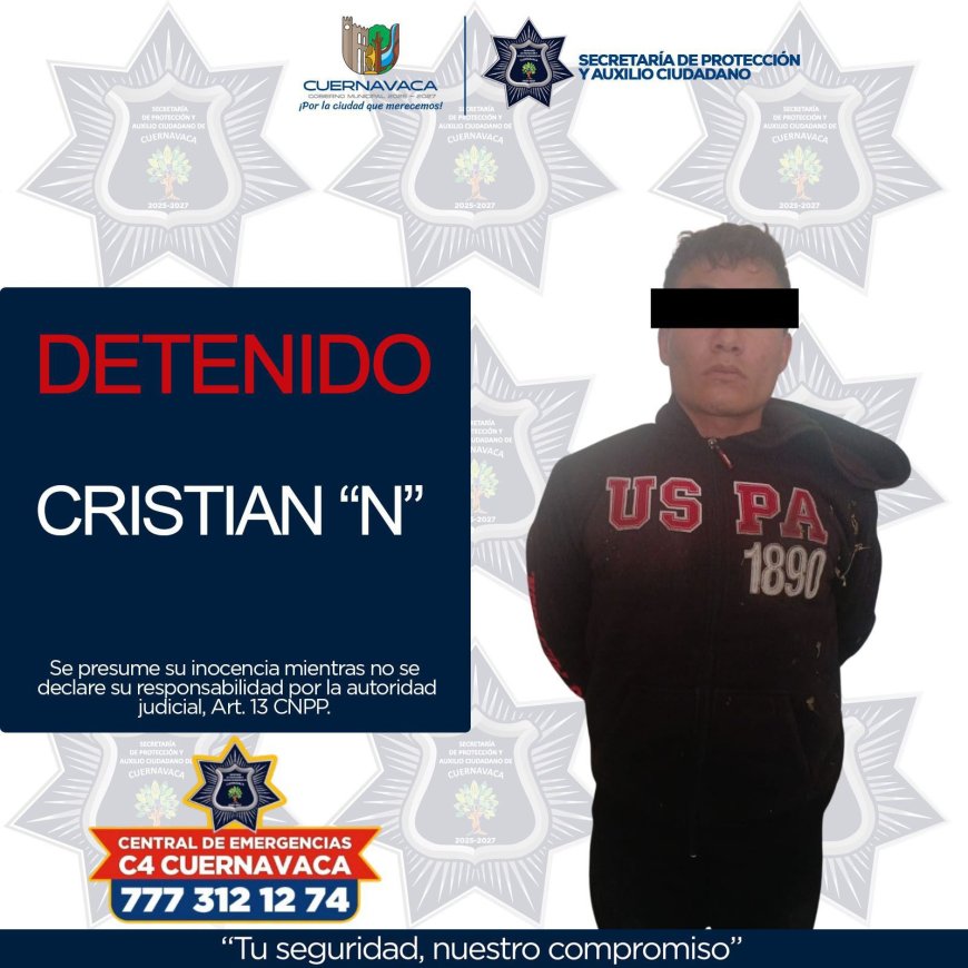 Quedó atrapado un presunto peligroso  asaltante; traía arma, tubo y cartuchos