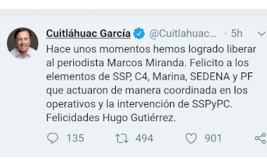 Liberan con vida a periodista secuestrado ayer en Veracruz
