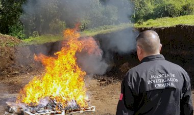 Marihuana cocaína y otras drogas, incineradas en Huitzilac