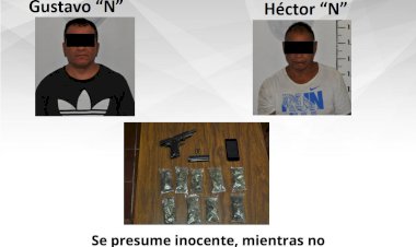 Por intento de robo, portar arma y droga, cayeron dos