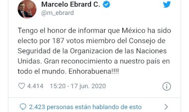 México, electo como miembro del Consejo de Seguridad de la ONU