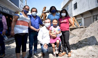 Continúan trabajos de pavimentación en Jiutepec