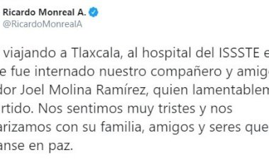 Falleció de covid senador morenista, Joel Molina