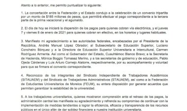 Apartir de hoy, se inicia pago de aguinaldo a trabajadores de UAEM