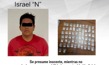 Aprehendieron a un sujeto con 59 dosis de presunto cristal