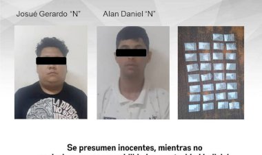 En Temixco, aprehendieron a  este par con supuesta droga