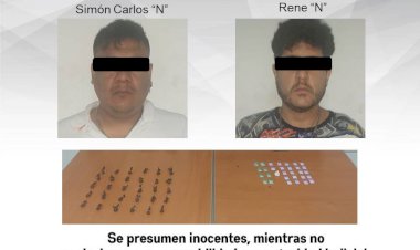 Según la Policía, tras persecución,  atraparon a estos dos con drogas