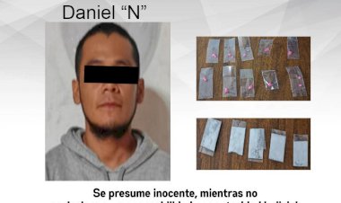 Con bolsitas de aparente cocaína  fue aprehendido éste en Cuautla