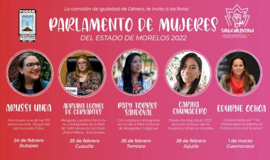 Confirman ponentes participación en ¨Parlamento de Mujeres 2022¨