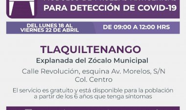 En Tlaquiltenango, sigue el único módulo de pruebas antigénicas