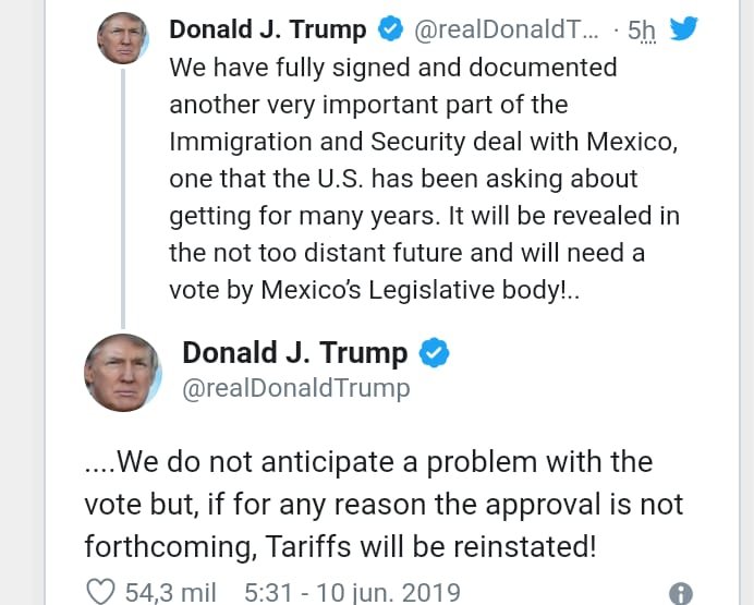 Vuelve Trump amenazar a México con aranceles