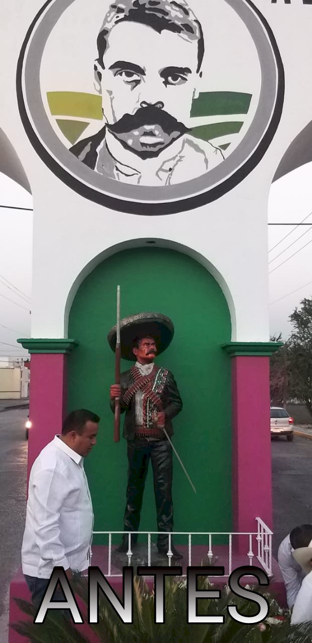 Se roban la estatua del Gral. Emiliano Zapata en Ayala