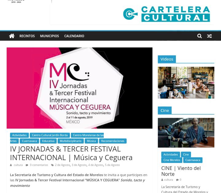 Finalmente difunde Cultura de Morelos Festival de Música y Ceguera