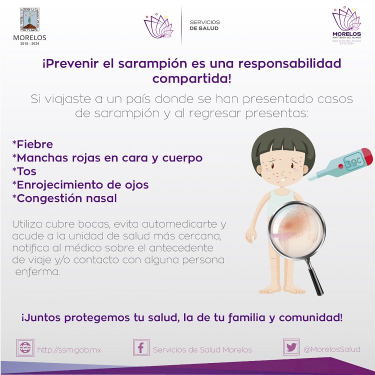 Emite Salud recomendaciones para prevenir el sarampión